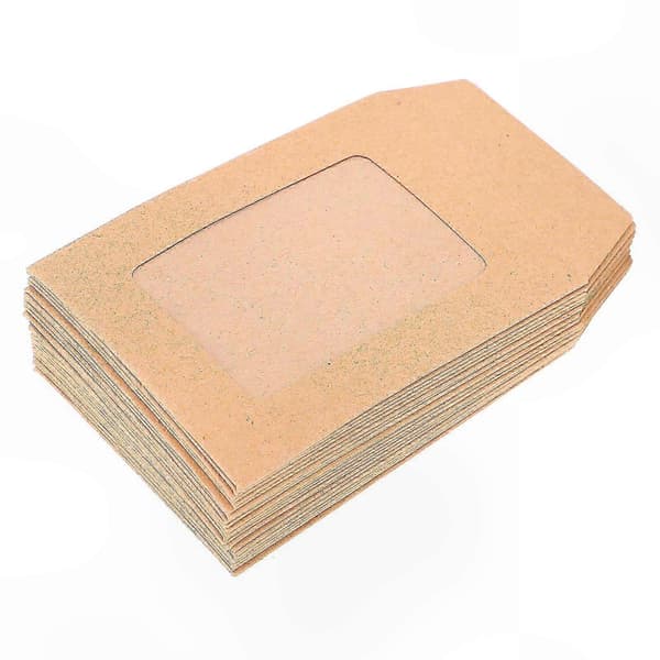 25-pak Kraftpapirkuverter med selvklæbende lukning Khaki 8x6cm