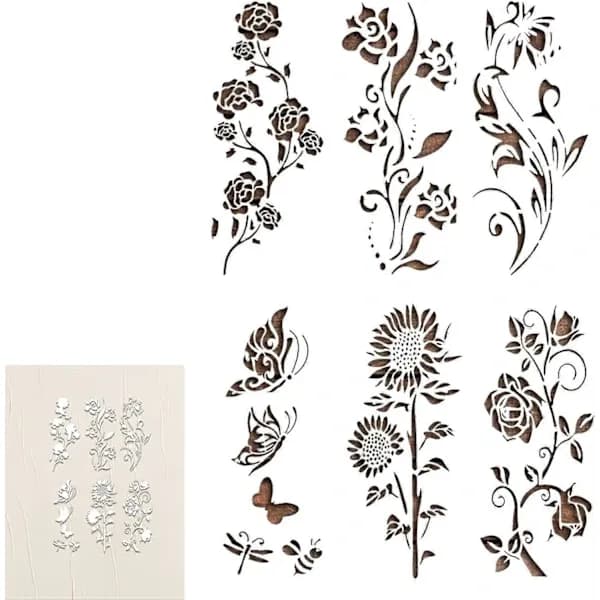 Store blomsterskabeloner, blomstermønsterskabelon - blomstermønsterskabeloner til gulvdekoration