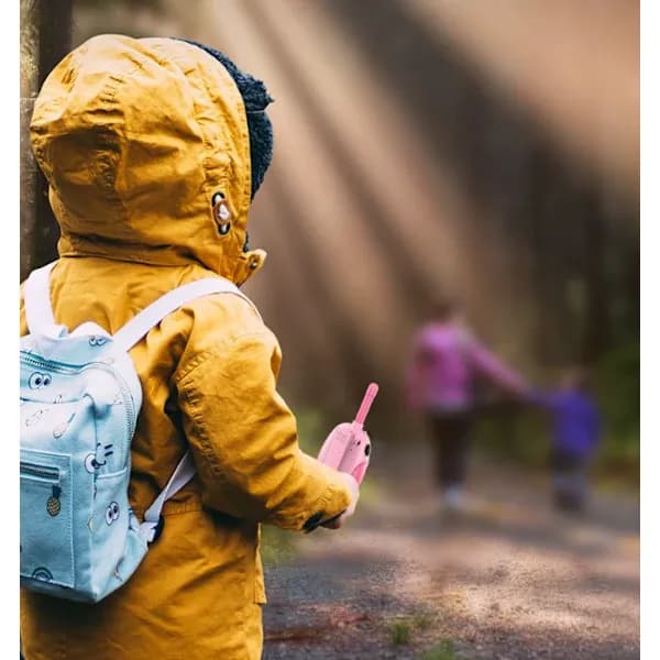 /EA/2 rosa uppladdningsbara barnwalkie-talkies med FM-radio, blin