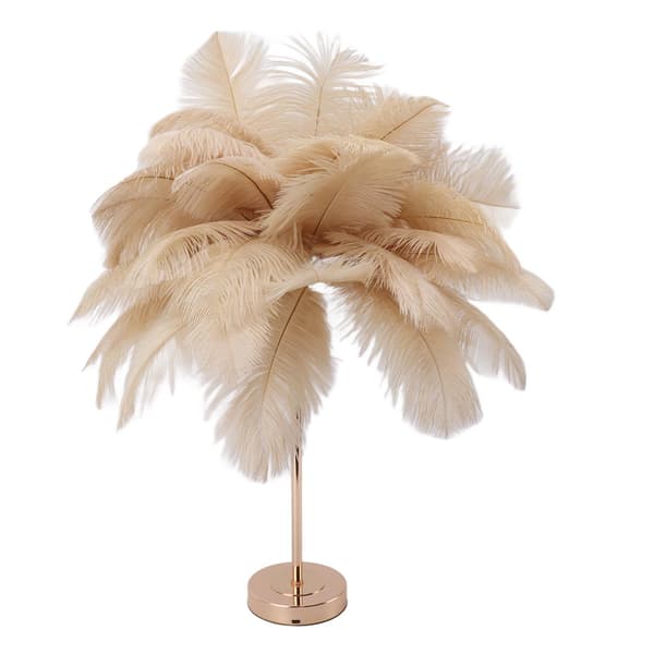 [RM]Feather USB Rechargeable Touch Control Desk Lamp 30pcs Camel Color Built-in Battery