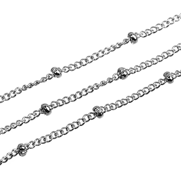 10 meter pärlkedjor i rostfritt stål för gör-det-själv smycken Halsband 1,5 mm brett