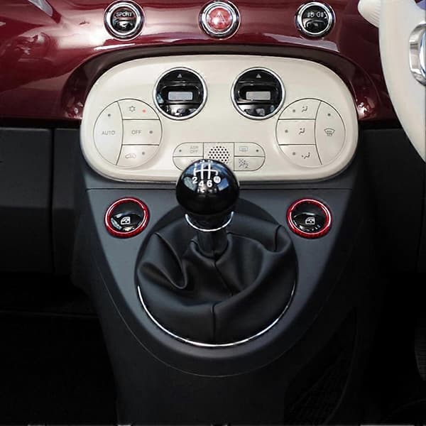 Ekte hard karbonfiber bilskifterpanelringklistremerke for Fiat 500 Abarth 595 2012-2023