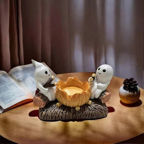 Ghost Candlestick Without Candles, Decorative Stand, Halloween Home Decor, Ghost Design, Perfect for Spooky