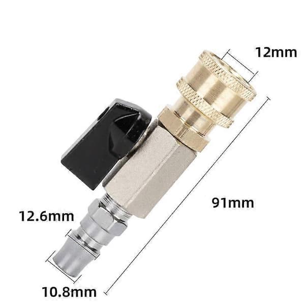 Trykluft Hurtigskift Fitting Pneumatisk Kugleventil Doseringsventil 1/4 Tomme Afspærringsventil med 1/4 Euro Style Hurtigkobling