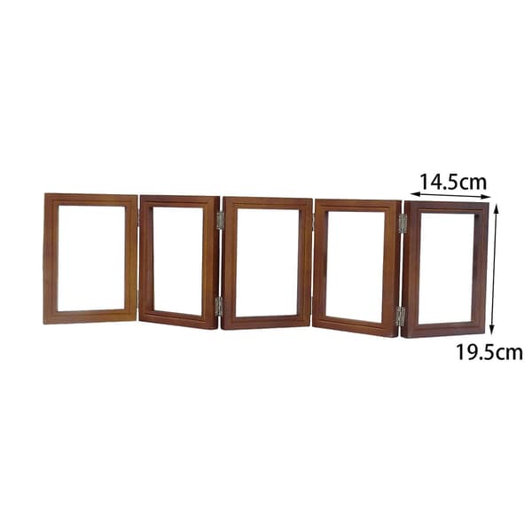 [RM]Gångjärnsförsedd bildram skrivbord rustik vikbar ram för café sovrum dag Brown 19.5cmx14.5cmx1.6cm