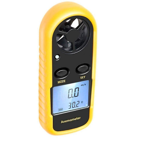 Digital Anemometer, Vindhastighetsmätare, Luftflödeshastighet Temperaturmätning Vindkyla Med Termometer LCD Bakgrundsbelysning För Segling Surfing Fiske Etc