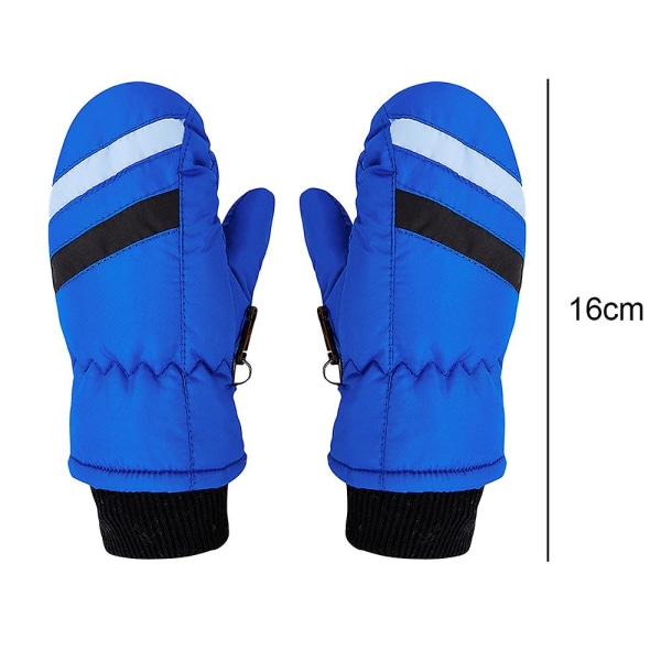 Vinter Barn Snövantar Unisex Vattentäta Skidvantar Blue