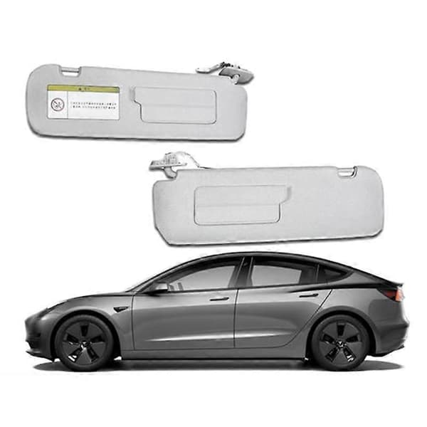 [RM]1490405-01-B Car Sun Visor for Tesla Model 3/Y 2017-2023 Left Driver Side Sunshade with Mirror Lamp 149040501B Grey