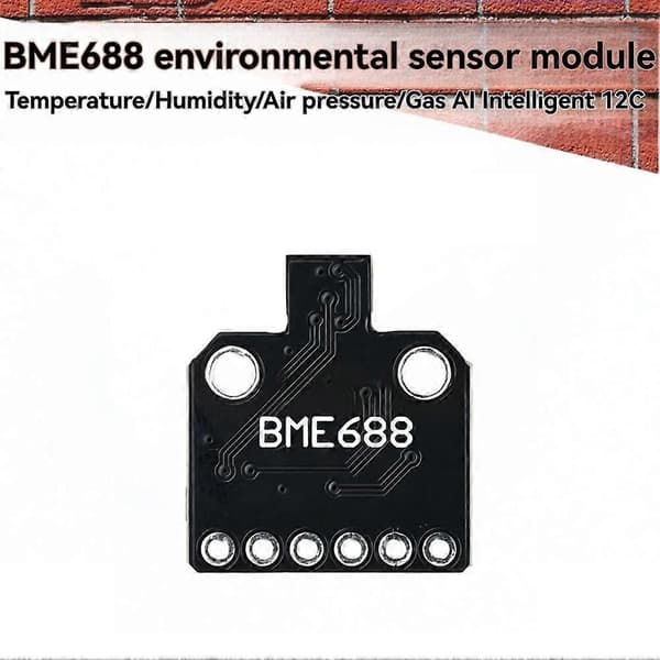 BME688 4-i-1 Miljøsensor Modul Temperatur Fugtighed Lufttryk Gaskensor Kort til Smart Home Automation Black