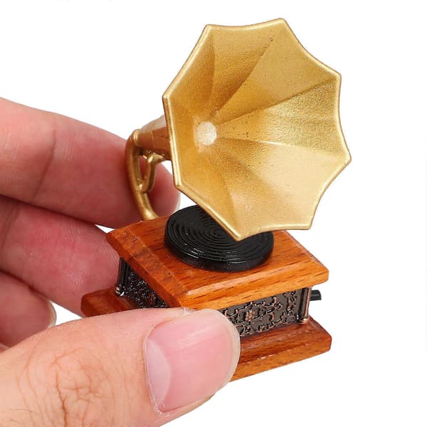 Minighus Fonografmodel til Indretning Legering Træ Harpiks Materiale