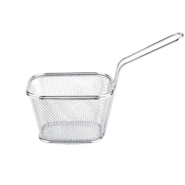 Serveringskorg / Fransk Frites Korg, 10,5 * 6,5 * 8,5 Cm, Silver