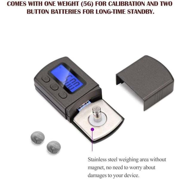 Mini Digital Weight Adapter, Needle for Vinyl Turntable, Digital Turntable Stylus, Weight Gauge for Force, Phonograph Record with LCD Backlight
