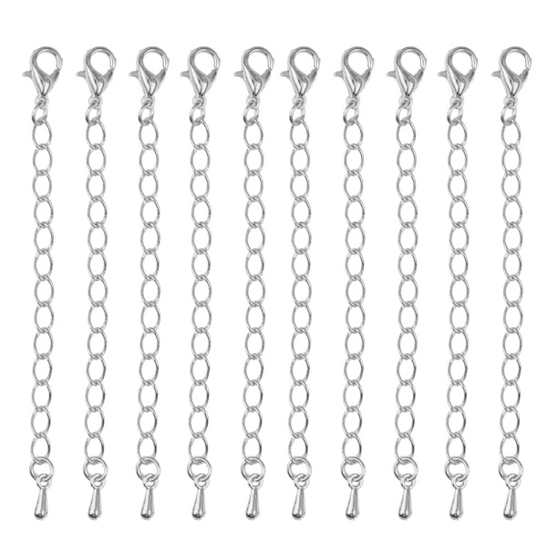 10 st Legeringsförlängningskedjor för DIY Smyckestillverkning