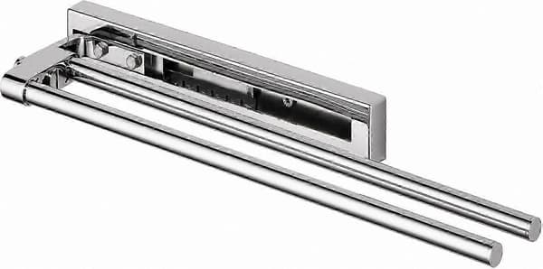 [RM]Justerbar Dobbelt Arm Håndklædestang, Forkromet, 400-570mm Udtræk til Badeværelsesbrug