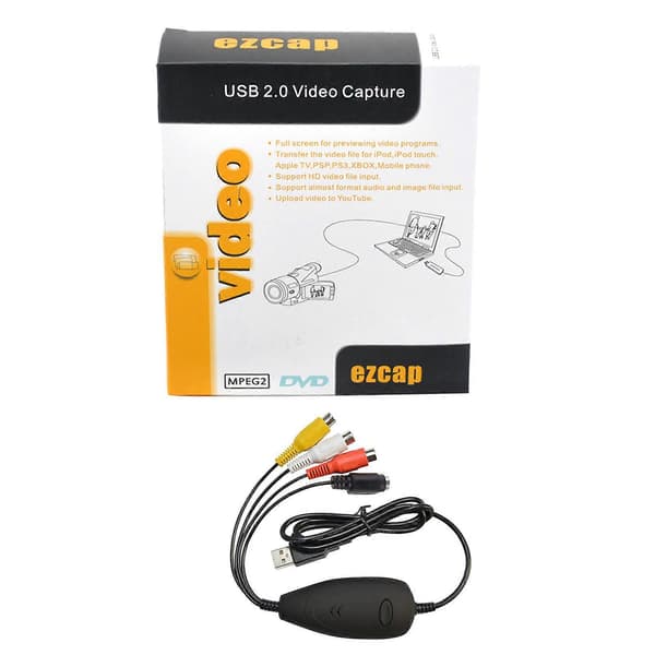 Ezcap172 USB Video Grabber Capture Converter Adapter VHS VCR Camcorder DVD för Windows 10-system