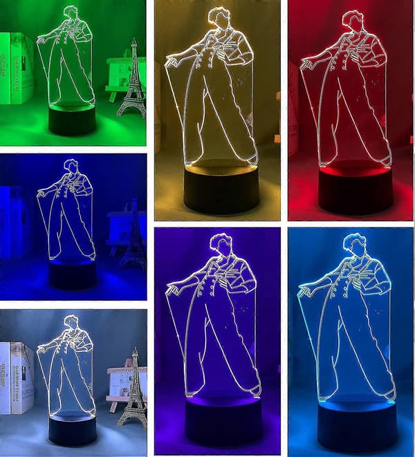 [RM]3d Anime Natlys Illusion Led Harry Styles Lampe Gave Til Fans Soveværelse Indretning