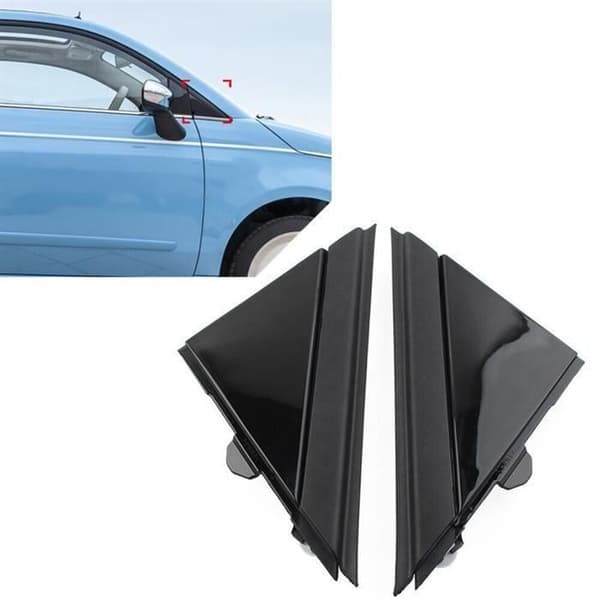 Glanssvarta triangulära dekorativa spegelplattor - PZCC - Fiat 500 2012-2019