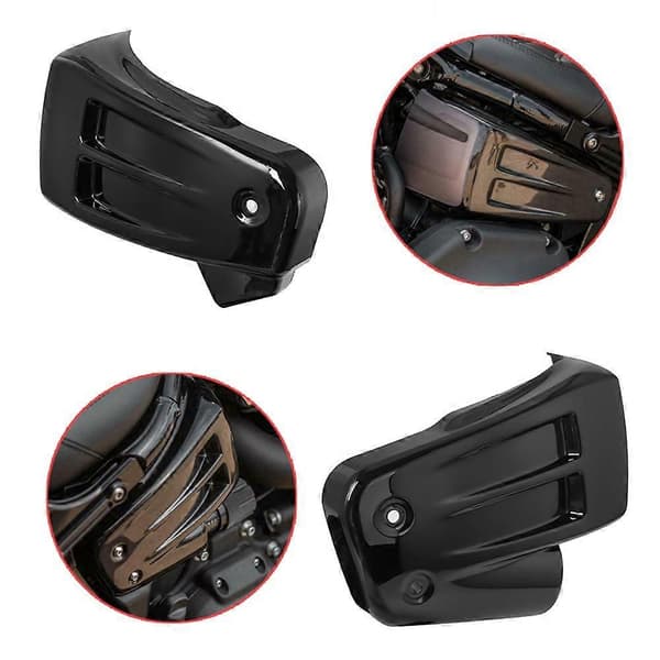 Motorcykel Batteri Side Cover Kåbe til Harley M8 Softail FXFB FXFBS Fat Bob 2018-2022 Tilbehør Black