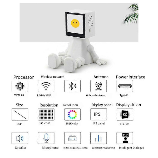 AI Robot AI Desktop Smart Voice Assistant Chatbot med Base Dialogue Office Home Interactive AI Talking Device size