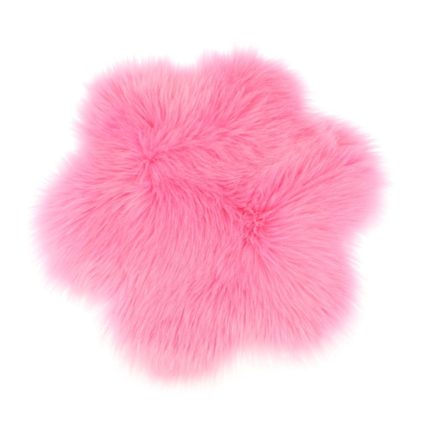 Blomformad Fluffig Matta Shaggy Matta Sittdyna Golvmatta Lekmatta för Barn Rosa