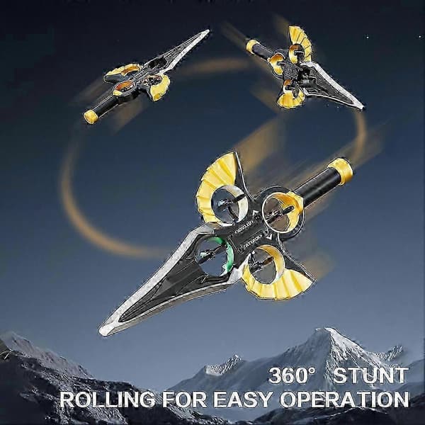 [RM]Fjernkontrollfly, 2.4G Flying Sword Gestikksensor RC Stunt Glider Flydrone, Bursdagsgaver til barn og gutter Black Bronze