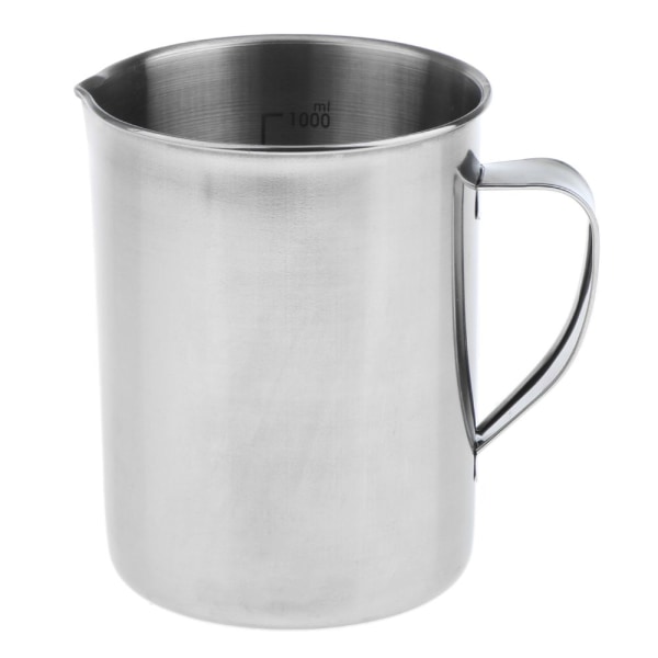 1000ml Rostfritt Stål Kök Lab Handtag Vatten Vätska Mätkopp