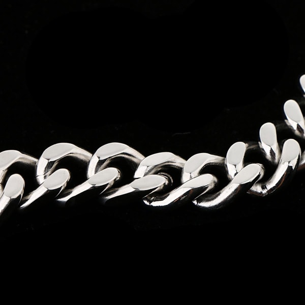 Herrarmband i rostfritt stål med silverkantlänk