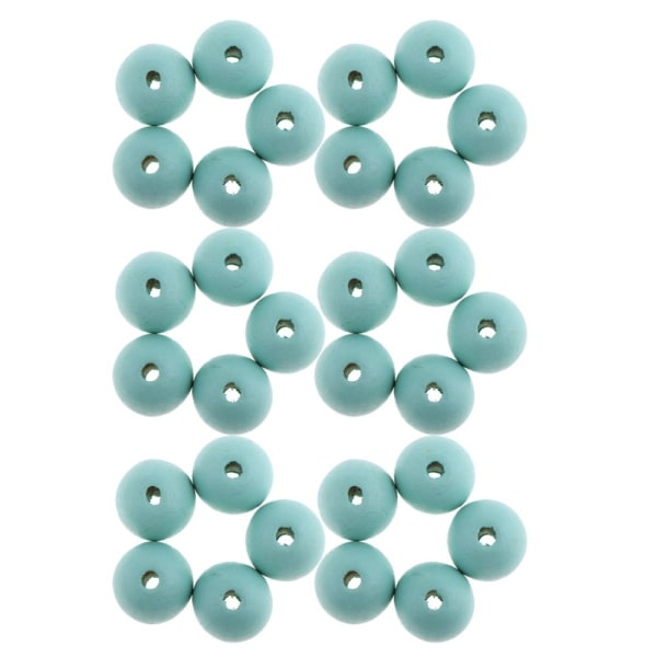 30 st runda träpärlor Gör själv smycken hantverk 18 mm lösa pärlor #11