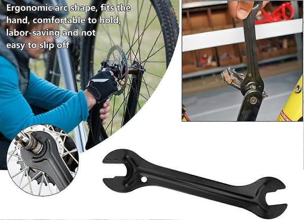 Set med 2 cykelnavnycklar, 20*4cm, svart, metallmaterial