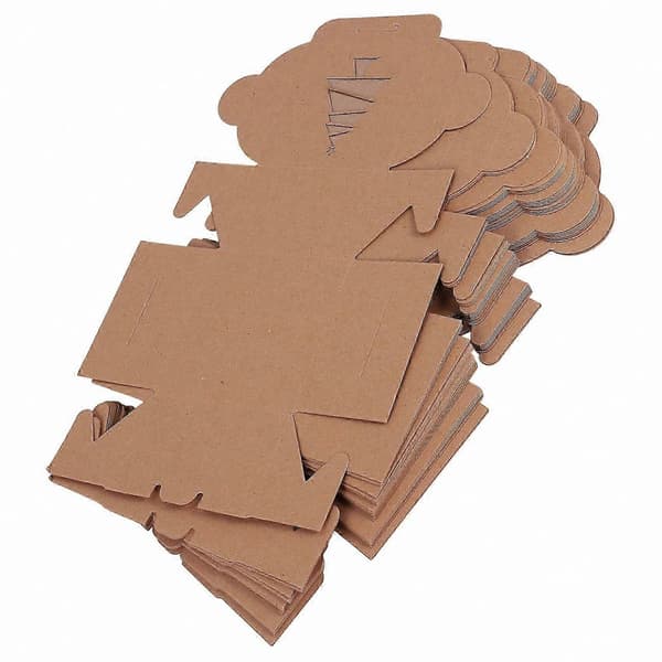 30 Kraft Pap Bageriæsker 4x4x2.5\" Auto-Popup til Småkager, Cupcakes, Donuts, Brownies Ginger