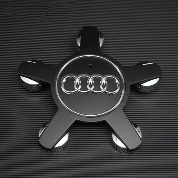 Fits Audi 134mm Five-Claw Hubcap with Logo A3 Q3 Q5 S3 - Audi 5-Claw Concave Grey (Four-Pack)