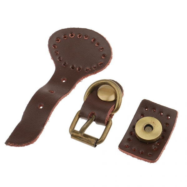 läder sytt på läder magnetiska spännen DIY spännen väska ersättning kaffeväska