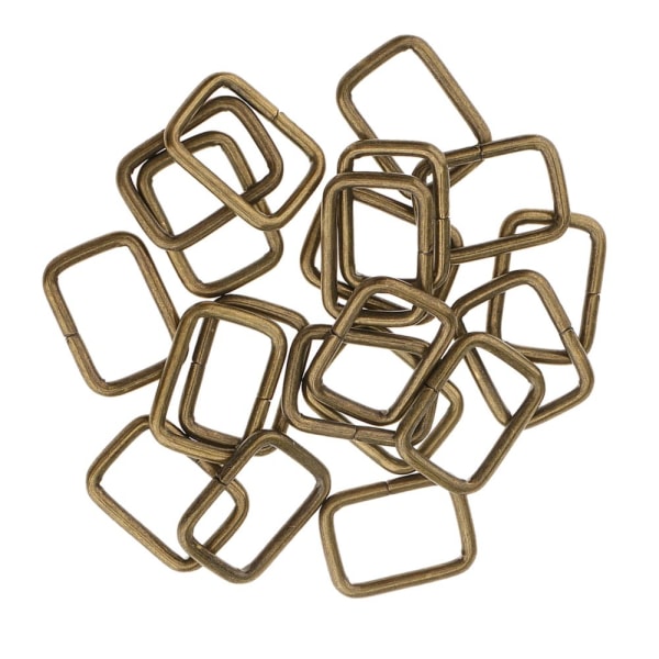 20 bitar metall fyrkantigt spänne anslutning för DIY Bag Craft 32x16x2,8 mm brons