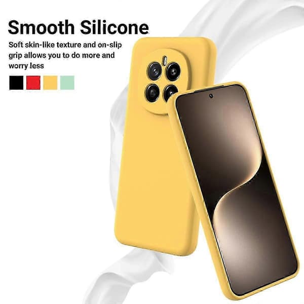 [RM] Stöttåligt mobilskal i flytande silikon med enfärgad design Yellow For Honor Magic7
