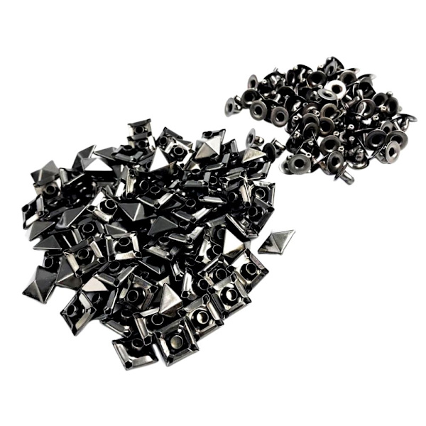 Pyramid Fyrkant Nitar Spikar Skruv Punkt Spot Väska Skor Läderhantverk DIY 10mm