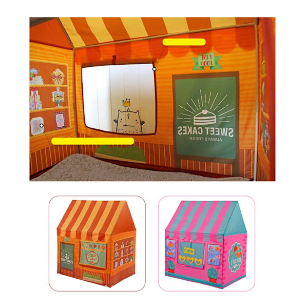 Hopfällbart Pop Up Lekhus Lektält Speltält Barn Inomhusleksak Orange