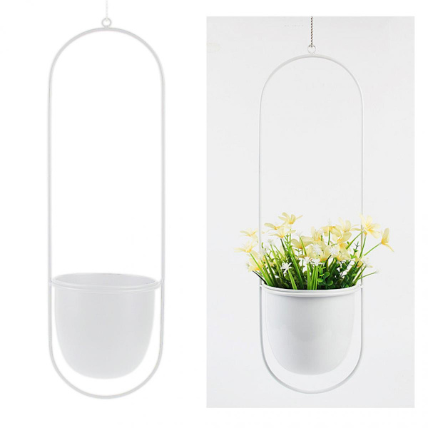 Nordisk Design Minimalistisk Metall Vägghängande Planteringskruka För Inomhusbruk Vit
