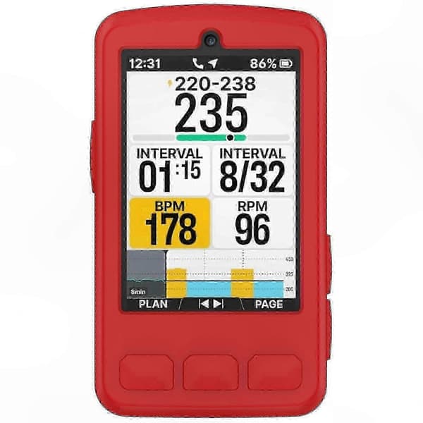 Rødt silikonecover til ELEMNT ROAM V3 cykelcomputer beskyttelsesetui