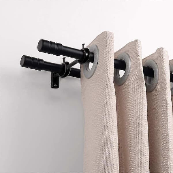 [RM]2-pack dubbelkrokar gardinstångsfästen för vardagsrum sovrum gardinstångshållare (svart) (3st)