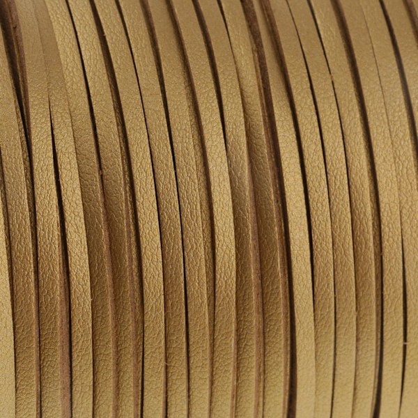 100 Yards Koreanska PU Läderband Platt Tråd 2.6mm Guld