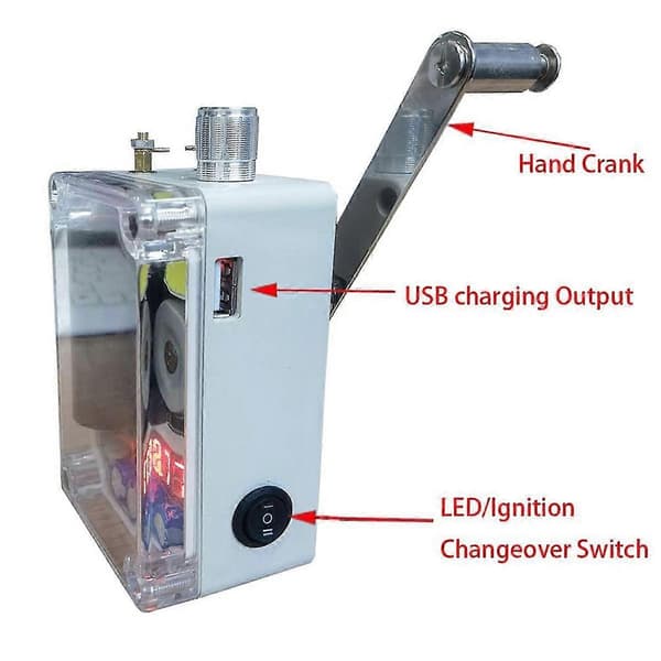 Håndgenerator USB-opladning Bærbar DIY Campingudstyr Udendørs tilbehør Nødværktøj