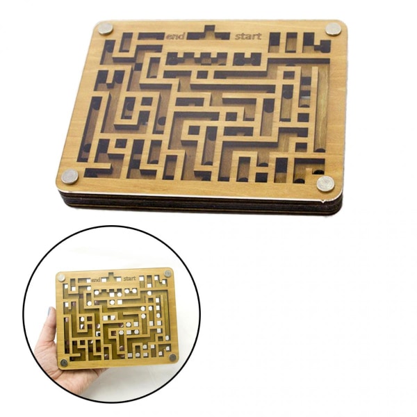 Wooden Maze Game 2 Sides Pusselspel för vuxna Tonåringar Barn Pedagogiska leksaker, presenter