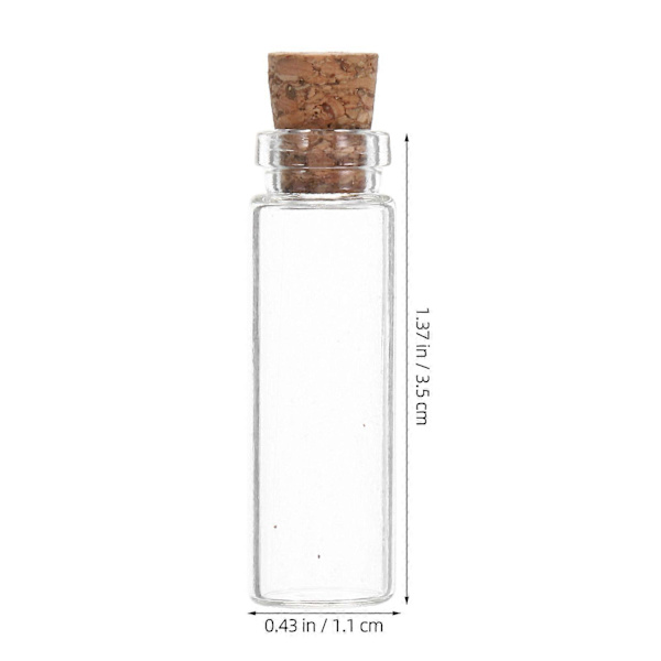 [RM]Mini glasönskeflaskor för förvaring 24 st med korklock Transparent