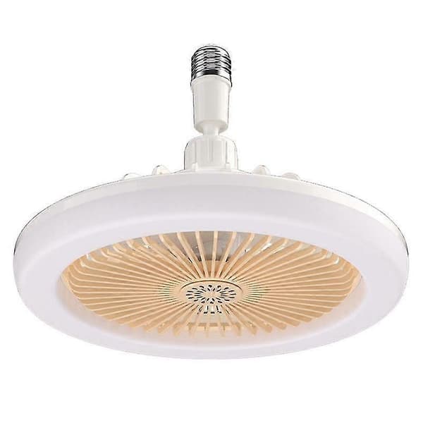 Loftventilator med fjernbetjening og lys 30W LED-lampeventilator Smart lydløs loftventilator E27-konverteringsbase Hvid