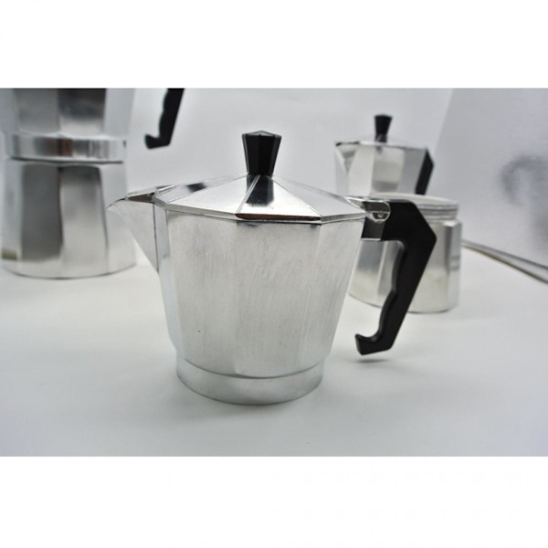 Set med 2 st kaffebryggare i aluminium, svart, 3 koppar / 6 koppar
