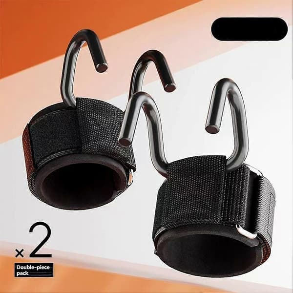 [RM]2PC Fitness Power Hook Pull-Ups & Hard Pull Training Anti-Fall Helper Skadefri Håndflatestøtte Treningsutstyr Black
