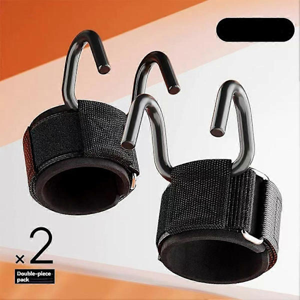 [RM]2PC Fitness Power Hook Pull-Ups & Hard Pull Training Anti-Fall Helper Skadefri Handflatsstöd Träningsutrustning Black