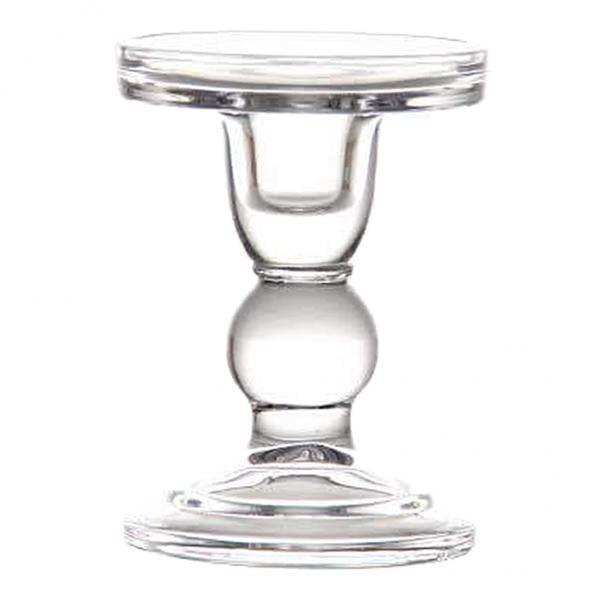 Färgad transparent ljusstake i glas