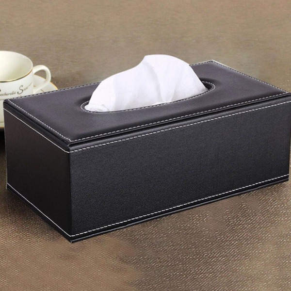 PU Läder Tissue Box Omslag Hållare För Badrum Bänkskivor