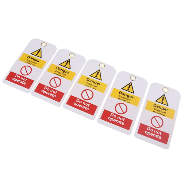 5 st Säkerhetsnyckel Lockout Tagout Tag Säkerhetsnamn Märkningsetikett